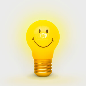 Suck UK Cordless Smiley Rechargeable Lightbulb